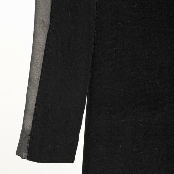 Jean Paul Gaultier Black Velvet Sheer-Sleeve Midi Dress - Picture 5 of 11